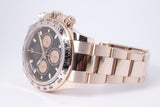 ROLEX EVEROSE GOLD DAYTONA BLACK DIAL 116505 BOX & PAPERS