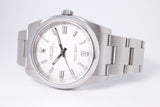 ROLEX OYSTER PERPETUAL 36 WHITE DIAL MINT 116000 BOX & PAPERS