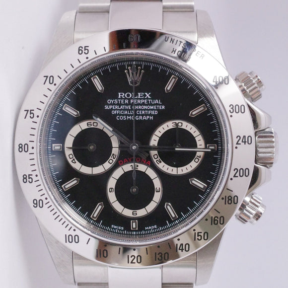 ROLEX NOS ZENITH DAYTONA STAINLESS STEEL 16520 STICKERS BOX & PAPERS $46,500