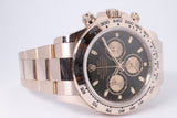 ROLEX EVEROSE GOLD DAYTONA BLACK DIAL 116505 BOX & PAPERS