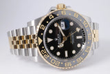 ROLEX NEW GMT MASTER II TWO TONE YELLOW GOLD & STAINLESS JUBILEE BRACELET 126713 BOX PAPERS