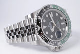 ROLEX 2024 STAINLESS STEEL GMT MASTER II "LEFTY" "DESTRO" BLACK & GREEN "SPRITE" JUBILEE 126720 BOX & PAPERS $18,800