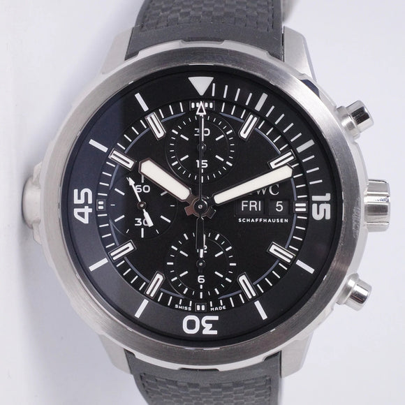 IWC AQUATIMER CHRONOGRAPH STAINLESS STEEL BLACK DIAL IW376803 WATCH ONLY