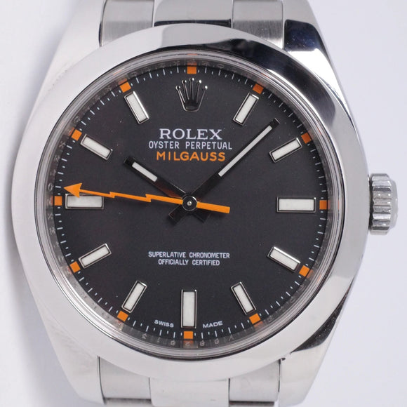 ROLEX OYSTER PERPETUAL MILGAUSS BLACK 116400 BOX & PAPERS
