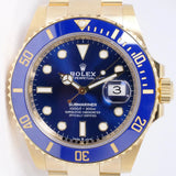 ROLEX 2022 41mm YELLOW GOLD SUBMARINER BLUE 126618 MINT BOX & PAPERS