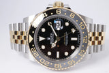 ROLEX GMT MASTER II TWO TONE YELLOW GOLD & STAINLESS JUBILEE BRACELET 126713 BOX PAPERS