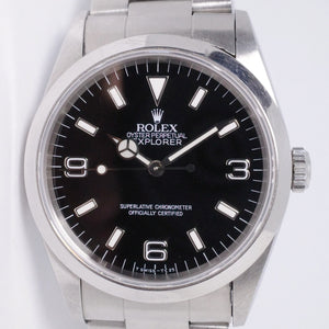 ROLEX EXPLORER I RARE DIVER EXTENSION/ MOUNTAINEER CLASP 14270 UNPOLISHED BOX PAPERS