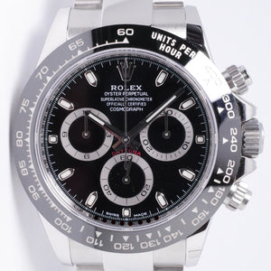 ROLEX NEW 2023 DAYTONA STAINLESS STEEL & CERAMIC BEZEL BLACK DIAL 116500 BOX & PAPERS