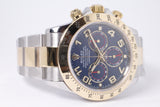 ROLEX DAYTONA TWO TONE ARABIC BLUE DIAL116523 BOX & PAPERS