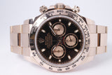 ROLEX EVEROSE GOLD DAYTONA BLACK DIAL 116505 BOX & PAPERS