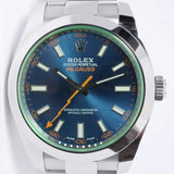 ROLEX OYSTER PERPETUAL MILGAUSS BLUE DIAL 116400GV BOX & PAPERS
