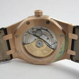 AUDEMARS PIGUET 39MM ROSE GOLD ROYAL OAK BLACK DIAL MINT WITH FACTORY WARRANTY 15300