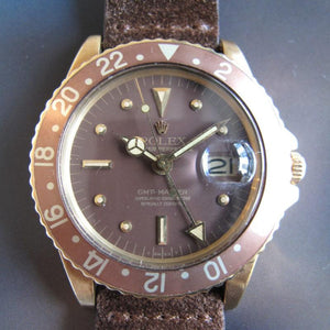 ROLEX 1974 YELLOW GOLD ROOT BEER NIPPLE DIAL GMT 1675