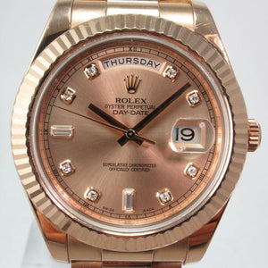 ROLEX DAY-DATE II 41MM PRESIDENT EVEROSE GOLD W/ ROSE DIAMOND DIAL 218235