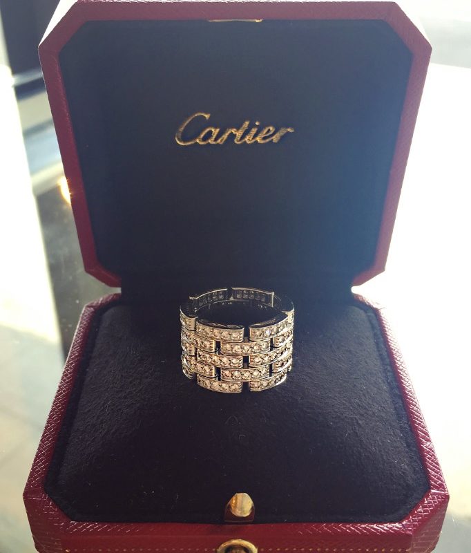 Cartier 5 2025 row diamond ring