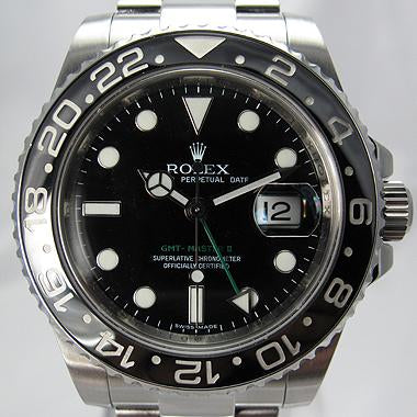 ROLEX GMT MASTER II STAINLESS STEEL CERAMIC BEZEL MINT BOX & PAPERS 116710