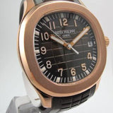 PATEK PHILIPPE ROSE GOLD AQUANAUT WITH BROWN RUBBER STRAP 5167R-001