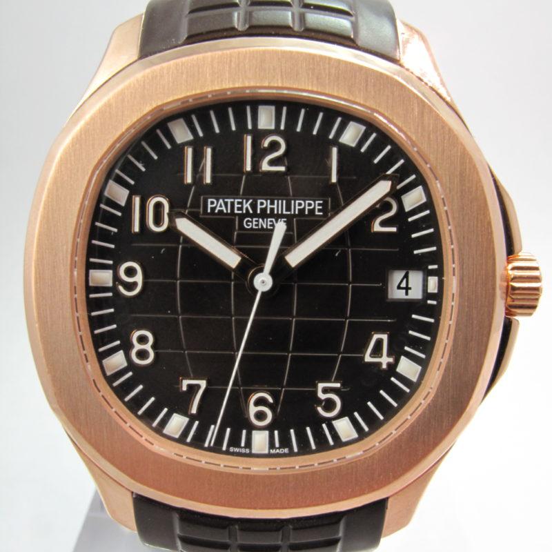 PATEK PHILIPPE ROSE GOLD AQUANAUT WITH BROWN RUBBER STRAP 5167R