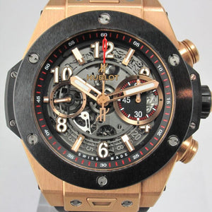 HUBLOT ROSE GOLD UNICO BIG BANG CHRONOGRAPH BOX & PAPERS 411.OM.1180.RX