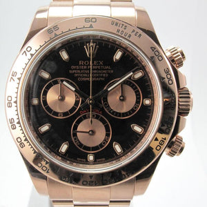 ROLEX EVEROSE DAYTONA BLACK DIAL MINT BOX & PAPERS 116505