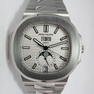 PATEK PHILIPPE ANNUAL CALENDAR MOON PHASE STAINLESS STEEL NAUTILUS 5726-1A-010