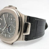 PATEK PHILIPPE WHITE GOLD NAUTILUS POWER RESERVE MOON PHASE SLATE GREY DIAL 5712G-001