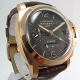 PANERAI ROSE GOLD LUMINOR 8 DAYS GMT 1950 TOBACCO BROWN DIAL PAM 289