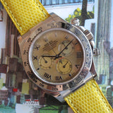 ROLEX DAYTONA WHITE GOLD YELLOW "DAYTONA BEACH" MOTHER OF PEARL 116518