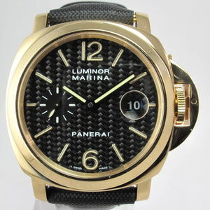 PANERAI LUMINOR MARINA YELLOW GOLD CARBON FIBER DIAL SPECIAL EDITION PAM 140 BOX & PAPERS