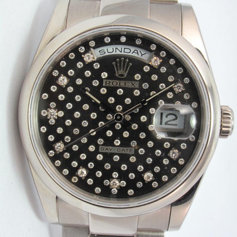 ROLEX WHITE GOLD PRESIDENT SLATE PLEIADE STAR CLUSTER DIAMOND DIAL