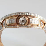 RICHARD MILLE CUSTOM ROSE GOLD YOHAN BLACK ON BRACELET WITH FULL BAGUETTE DIAMONDS RM61-01