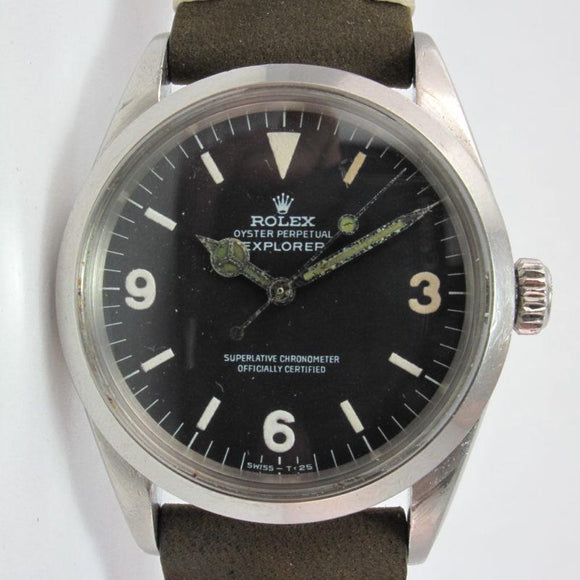 ROLEX VINTAGE 1973 EXPLORER I MATTE DIAL FROG FOOT CORONET 1016