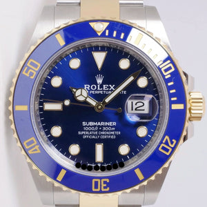 ROLEX NEW 41mm TWO TONE SUBMARINER BLUE BOX & PAPERS 126613