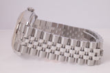 ROLEX 36mm DATEJUST SS / WHITE GOLD FLUTED BEZEL SILVER BULLS EYE DIAL JUBILEE BRACELET 116234