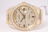 ROLEX YELLOW GOLD DIAMOND & SAPPHIRE DAY-DATE PRESIDENT CROWN COLLECTION 18388