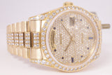 ROLEX YELLOW GOLD DIAMOND & SAPPHIRE DAY-DATE PRESIDENT CROWN COLLECTION 18388