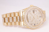 ROLEX YELLOW GOLD DIAMOND & SAPPHIRE DAY-DATE PRESIDENT CROWN COLLECTION 18388