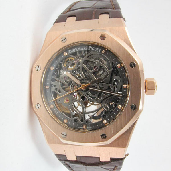 AUDEMARS PIGUET ROYAL OAK ROSE GOLD OPEN WORKED SKELETON 15305