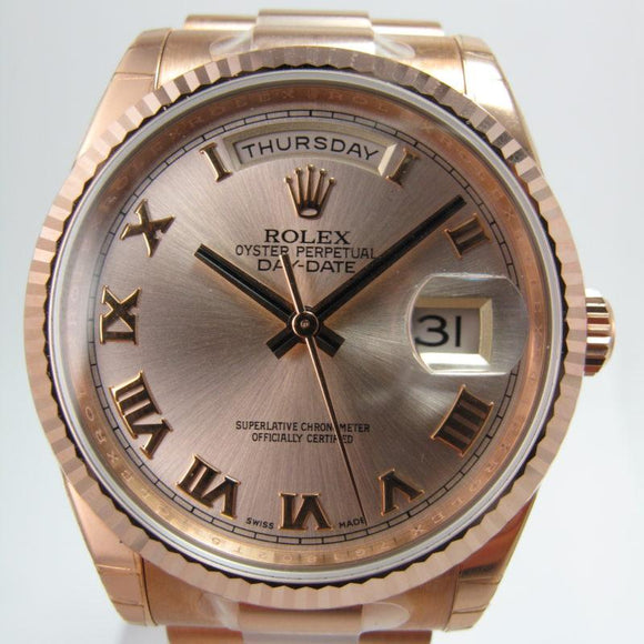 ROLEX ROSE GOLD DAY DATE PRESIDENT PINK ROMAN DIAL 118235 (ORDER)