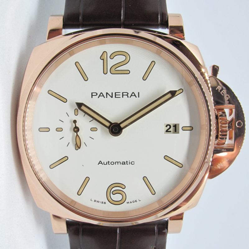 PANERAI NEW ROSE GOLD LUMINOR WHITE DIAL PAM 01042 Honolulu Time