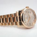 ROLEX ROSE GOLD DAY-DATE PRESIDENT ROSE DIAMOND DIAL MINT BOX & PAPERS 118205