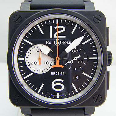 BELL ROSS ORANGE WHITE BR03 94LE Honolulu Time