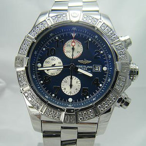 BREITLING SUPER AVENGER W DIAMOND BEZEL A13370 Honolulu Time