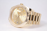 ROLEX 2022 NEW YELLOW GOLD DAY-DATE 40 228238 CHAMPAGNE BAGUETTE DIAMOND DIAL