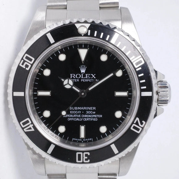 ROLEX NO DATE STAINLESS STEEL SUBMARINER 4 LINER 14060M WATCH ONLY