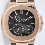 PATEK PHILIPPE NEW ROSE GOLD NAUTILUS POWER RESERVE MOON PHASE 5712R BOX & PAPERS