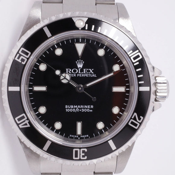 ROLEX 2003 STAINLESS STEEL NON DATE SUBMARINER MINT BOX & PAPERS 14060M