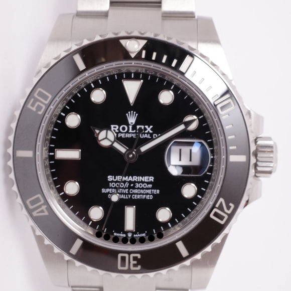 ROLEX New 2022 41mm SUBMARINER DATE CERAMIC STAINLESS STEEL 126610 BOX & PAPERS
