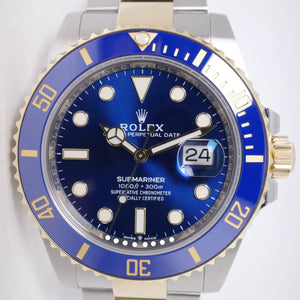 ROLEX 2022 41mm TWO TONE SUBMARINER BLUE 126613 BOX & PAPERS