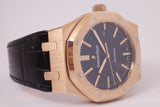 AUDEMARS PIGUET 41mm ROSE GOLD ROYAL OAK BLACK DIAL MINT BOX & PAPERS 15400OR